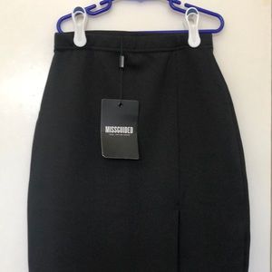Missguided Thigh high split scuba midi skirt